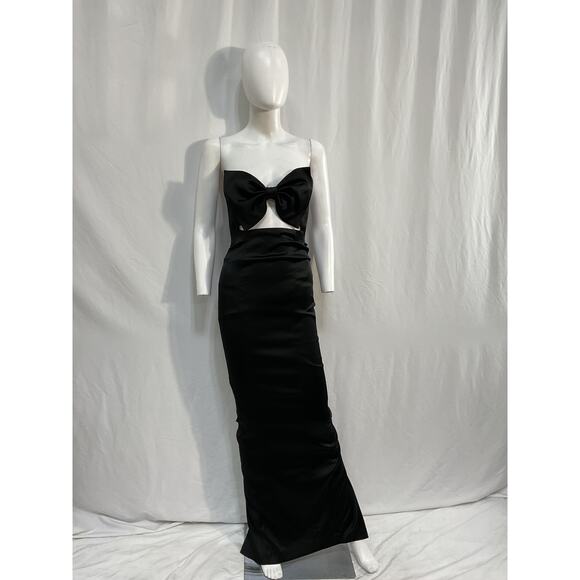 Sau Lee 'Esther' Black Acetate Gown Size 2 - NWT - Picture 2 of 5